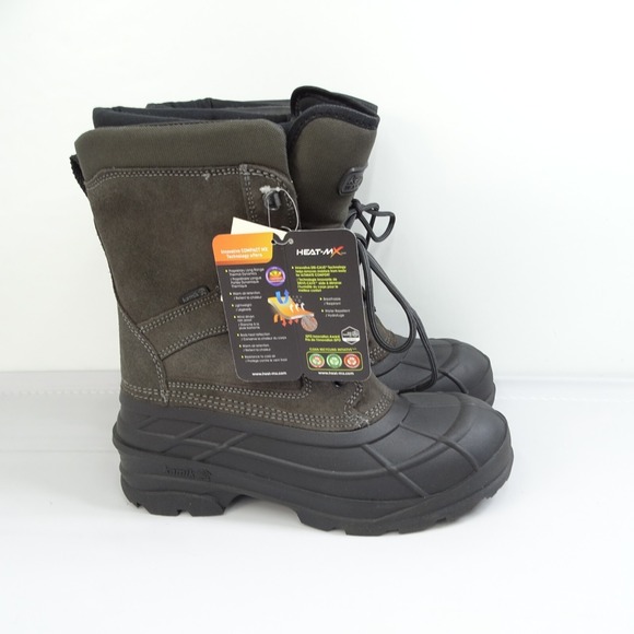 New Kamik Mens NationPlus Gray Winter Snow Boots Shoes 9.5 Medium Charcoal - Picture 2 of 8